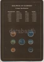 Guernsey 1979-1982. 1p - 1P (7xklf), "Coin Sets of All Nations" forgalmi szett felbélyegze...
