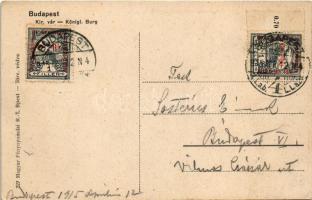 1915 Budapest I. Királyi vár. Magyar zászlós hazafias keret II. Vilmos császárral, I. Ferenc Józseff...