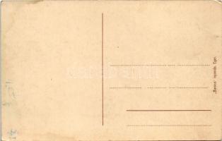 Eger, Egri Szövetkezett Bortermelők R.T. Szőlős keret borozó hölggyel. Baross nyomda (EK)