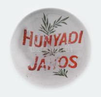 cca 1930 Hunyadi János keserűvíz reklámos levélnehezék, kopott, karcolásokkal, d: 8 cm.