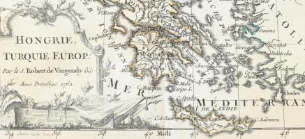 Hongrie, Turquie Europ. Par le s. Robert de Vaugondy,. (Párizs, 1762.) E. Dussy színezett rézmetszet...