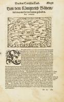 Sebastian Münster: von dem Königreich Böhem und was mit der Zeit darinn gefunden - Csehország térképe. megj.: Cosmographia, 1560. fametszetű térkép Lapméret 21x33 cm/ Woodplate map of Czech kingdom. Bohemia