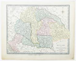 Hungary and Transilvania. Drawn from the Latest Authorities. Magyarország és Erdély színezett rézmetszetű térképe. London, 1814. Hamilton, Adams &amp; Co. 287x227 mm / Colored engraving.