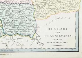 Hungary and Transilvania. Drawn from the Latest Authorities. Magyarország és Erdély színezett rézmet...