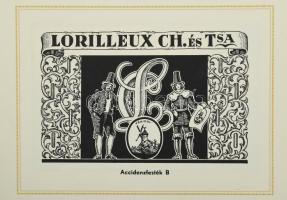 Lorilleux Ch. és Társa Rt. Nyomdafestékgyár mintakönyve. Színkatalógus. Spirálkötéses, az elülső bor...