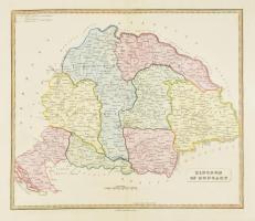 Kingdom of Hungary. Magyarország és Erdély színezett rézmetszetű térképe. London, 1839. Allan Belle &amp; Co 350x305 mm / Colored engraving.