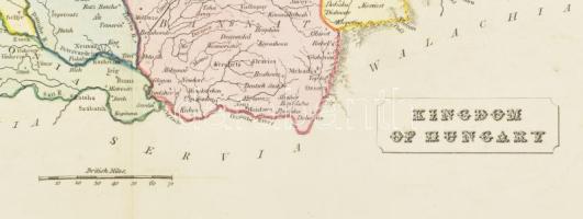 Kingdom of Hungary. Magyarország és Erdély színezett rézmetszetű térképe. London, 1839. Allan Belle ...
