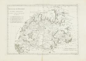 Royaume de Hongrie et pays adjacents - Magyrország és a kapcsolódó területek térképe. Rigobert Bonne: Atlas Encyclopedique, 1787. Rézmetszet. Kis beszakadásokkal / The Kingdom of Hungary and adjacent countries engraving. With small tears 345x245 mm