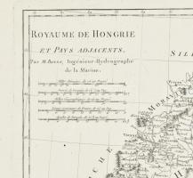 Royaume de Hongrie et pays adjacents - Magyrország és a kapcsolódó területek térképe. Rigobert Bonne...