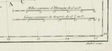 Royaume de Hongrie et pays adjacents - Magyrország és a kapcsolódó területek térképe. Rigobert Bonne...