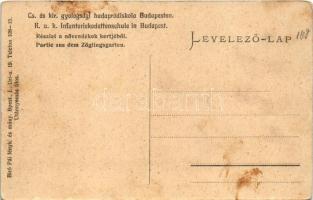 Budapest II. Lipótmező, Hidegkúti út, Cs. és Kir. gyalogsági hadapród iskola, részlet a növendékek k...