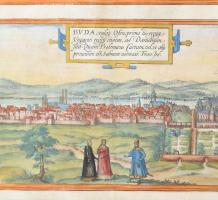 Buda és Bécs látképe közös lapon. (Felül): Vienna Austriae Metropolis, ... + (Alul): Buda vulgo Ofen...