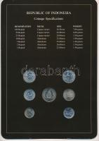 Indonézia 1970-1979. 1R-100R (7xklf), "Coin Sets of All Nations" forgalmi szett felbélyegz...
