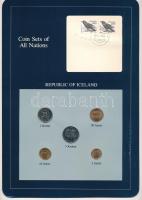 Izland 1981. 5a-5Kr (5xklf), Coin Sets of All Nations forgalmi szett felbélyegzett kartonlapon T:UNC kis patina Iceland 1981. 5 Aurar - 5 Kronur (5xdiff) Coin Sets of All Nations coin set on cardboard with stamp C:UNC small patina