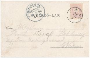 1898 (Vorläufer) Fraknó, Forchtenstein; Schloss Frochtenau / Kastély / castle. Samuel Schön Art Nouv...