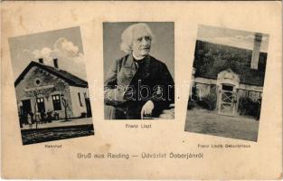 Doborján, Raiding; Liszt Ferenc szülőháza, vasútállomás / birth house of Franz Liszt, railway station / Geburtshaus, Bahnhof (fl)