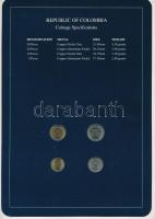 Kolumbia 1990-1991. 5P - 50P (4xklf), "Coin Sets of All Nations" forgalmi szett felbélyegz...