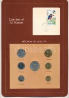 Lesotho 1979-1983. 1s-1L (7xklf), &quot;Coin Sets of All Nations&quot; forgalmi szett felbélyegzett kartonlapon T:UNC Lesotho 1979-1983. 1 Sente - 1 Loti (7xdiff) &quot;Coin Sets of All Nations&quot; coin set on cardboard with stamp C:UNC