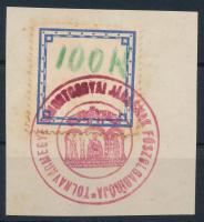 1920-as évekből Simontornya "szükség" városi illetékbélyeg. Rendkívül ritka! / auxiliary fiscal stamp from the 1920s, RR!