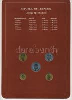 Libanon 1975-1981. 5p-1P (5xklf) "Coin Sets of All Nations" forgalmi szett felbélyegzett k...