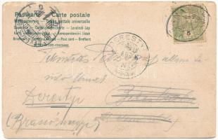 1906 Vízakna, Salzburg, Ocna Sibiului; sós-gyógyfürdő. Takáts Jenő kiadása, szecessziós keret / spa....