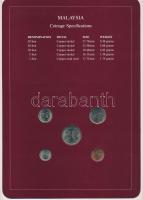 Malajzia 1982-1984. 1s - 50s (5xklf), "Coin Sets of All Nations" forgalmi szett felbélyegz...
