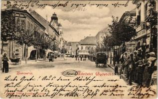 1902 Győr, Baross út, Heckenast György, Reichenfeld János üzlete. Berecz Viktor kiadása (EK)
