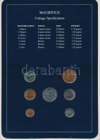 Mauritius 1978. 1c - 1R (7xklf), "Coin Sets of All Nations" forgalmi szett felbélyegzett k...