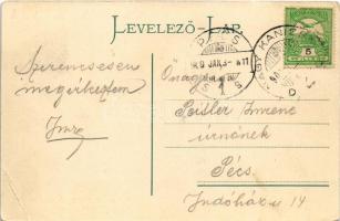 1909 Nagykanizsa, Pályaudvar belső, vasútállomás, vonat. Montázs hölgyekkel és urakkal (EB)