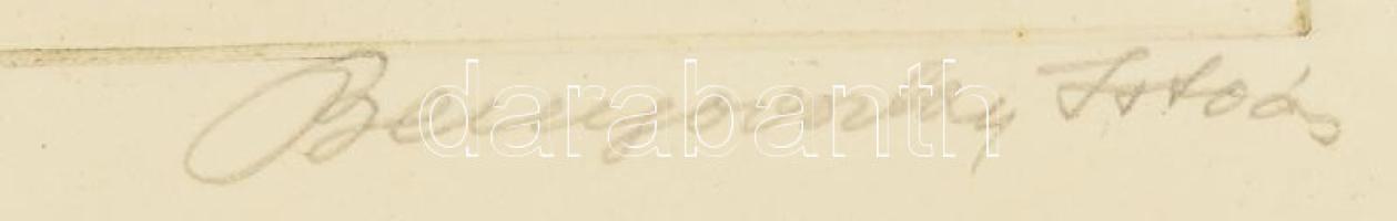 Benyovszky István (1898-1969): Csikós lóháton. Színezett rézkarc, papír, jelzett, kissé foltos, laps...