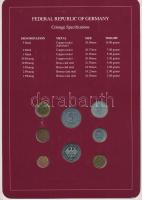 NSZK 1959-1992. 1pf - 5M (8xklf), "Coin Sets of All Nations" forgalmi szett felbélyegzett ...