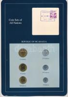 Nicaragua 1987. 5c - 5C (6xklf), Coin Sets of All Nations forgalmi szett felbélyegzett kartonlapon T:UNC  Nicaragua 1987. 5 Centavos - 5 Cordobas (6xdiff) Coin Sets of All Nations coin set on cardboard with stamp C:UNC