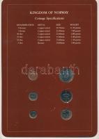 Norvégia 1981-1982. 5ö-5K (6xklf), "Coin Sets of All Nations" forgalmi szett felbélyegzett...