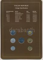 Olaszország 1979-1985. 5L-500L (7xklf), "Coin Sets of All Nations" forgalmi szett felbélye...