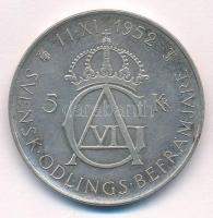 Svédország 1952TS 5K Ag "VI. Gusztáv Adolf születésének 70. évfordulója" T:XF ph.
Sweden ...