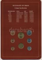 Omán ~1980-1984. 2b-1/2R (8xklf), "Coin Sets of All Nations" forgalmi szett felbélyegzett ...