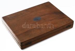 Ezüst (Ag) antik 6 darabos szervírozó szett, pótlásokkal, díszdobozban