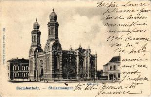 1903 Szombathely, zsinagóga. Özv. Fekete Istvánné kiadása (szakadás / tear)