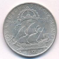 Svédország 1938. 2K Ag "Új-Svédország alapításának 300. évfordulója (Delaware)" T:VF Swede...