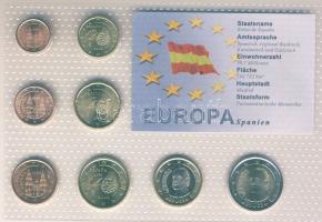 Spanyolország 1999-2002. 1c-2&#8364; 8klf db, kereskedői szettben T:1