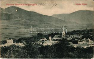 1911 Torockószentgyörgy, Coltesti (Torockó, Rimetea); Báró Toroczkóy Victor kastélya, templomok. Dunky fivérek kiadása / churches, castle (Rb)