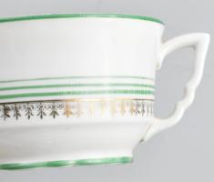 Zsolnay 5 darab retro csésze, aljjal, jelzéssel, sérüléssel