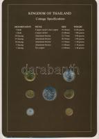 Thaiföld ~1975-1980. 1s-5B (6xklf), "Coin Sets of All Nations" forgalmi szett felbélyegzet...