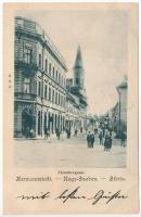 1902 Nagyszeben, Hermannstadt, Sibiu; Fleischergasse / Mészáros utca / street