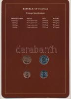 Uganda 1987. 1Sh - 10Sh (4xklf), "Coin Sets of All Nations" forgalmi szett felbélyegzett k...