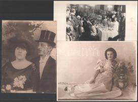 cca 1945 előtt készült felvételek, 13 db jelzés nélküli vintage fotó, ezüst zselatinos fotópapíron, ...