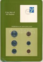 Új-Zéland 1982-1983. 1c-50c (6xklf), &quot;Coin Sets of All Nations&quot; forgalmi szett felbélyegzett kartonlapon T:UNC kis patina, a karton egyik sarka gyűrött New Zealand 1982-1983. 1 Cent - 50 Cents (6xdiff) &quot;Coin Sets of All Nations&quot; coin set on cardboard with stamp C:UNC small patina, one corner of the cardboard is creased