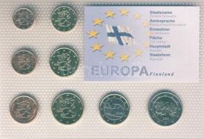 Finnország 1999-2002. 1c-2&#8364; 8klf db, kereskedői szettben T:1