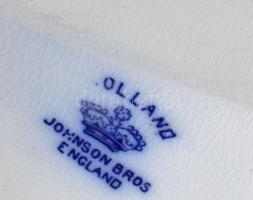 cca 1890 Johnson Bros "Holland" hagymamintás pecsenyés tál, kopással, mázfoltokkal, jelzés...