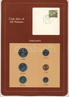 Zimbabwe 1980-1983. 1c - 1D (6xklf), Coin Sets of All Nations forgalmi szett felbélyegzett kartonlapon T:UNC  Zimbabwe 1980-1983. 1 Cent - 1 Dollar (6xdiff) Coin Sets of All Nations coin set on cardboard with stamp C:UNC